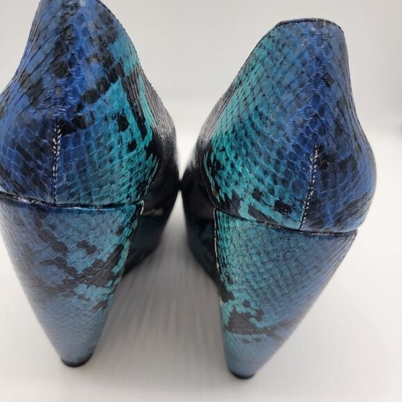 Aldo Forwood-6 Blue Croc High Wedge Heel in original box Size 9 - Picture 10 of 11